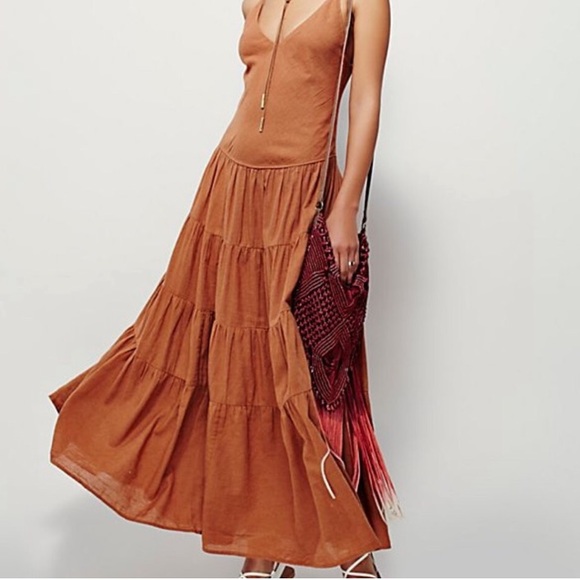Rare! Free People Bianca linen maxi dress - Picture 3 of 11